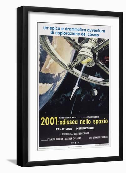 2001: A Space Odyssey, (aka 2001: Odissea Nello Spazio), Italian poster,  1968-null-Framed Premium Giclee Print