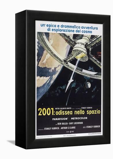 2001: A Space Odyssey, (aka 2001: Odissea Nello Spazio), Italian poster,  1968-null-Framed Stretched Canvas