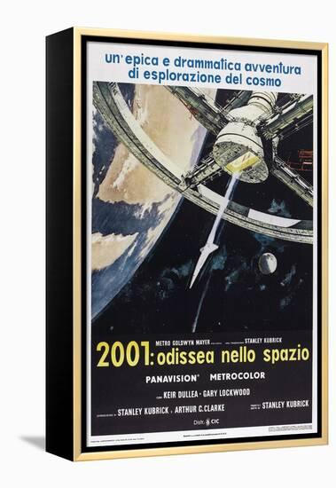 2001: A Space Odyssey, (aka 2001: Odissea Nello Spazio), Italian poster,  1968-null-Framed Stretched Canvas