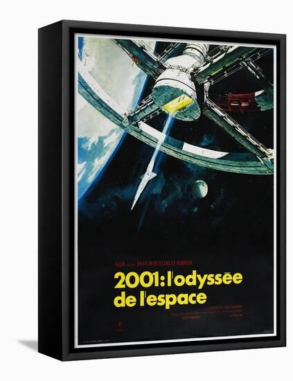 2001: A SPACE ODYSSEY (aka 2001: ODYSSEE DE LESPACE), French poster, 1968-null-Framed Stretched Canvas