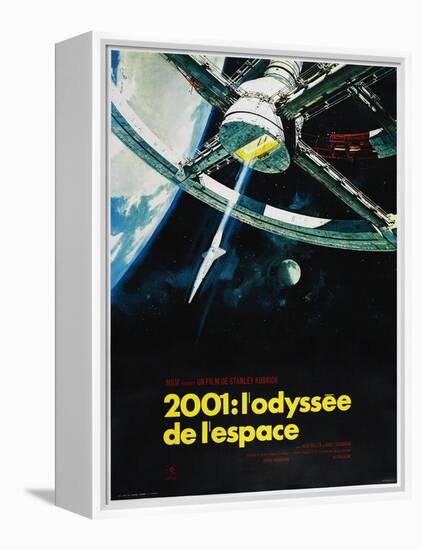 2001: A SPACE ODYSSEY (aka 2001: ODYSSEE DE LESPACE), French poster, 1968-null-Framed Stretched Canvas