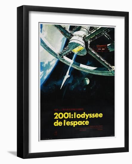 2001: A SPACE ODYSSEY (aka 2001: ODYSSEE DE LESPACE), French poster, 1968-null-Framed Art Print