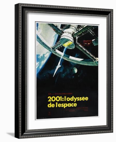 2001: A SPACE ODYSSEY (aka 2001: ODYSSEE DE LESPACE), French poster, 1968-null-Framed Art Print