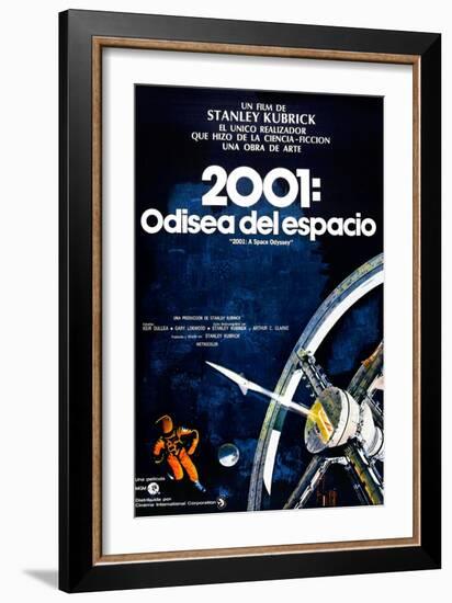 2001: A Space Odyssey, (aka 2001: Una Odisea Del Espacio), Spanish Language Poster, 1968-null-Framed Art Print