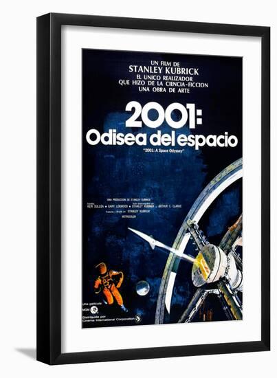 2001: A Space Odyssey, (aka 2001: Una Odisea Del Espacio), Spanish Language Poster, 1968-null-Framed Art Print