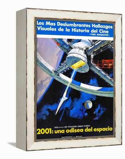 2001: a Space Odyssey, (AKA 2001: Una Odisea Del Espacio), Spanish Language Poster Art, 1968-null-Framed Stretched Canvas