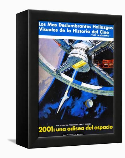 2001: a Space Odyssey, (AKA 2001: Una Odisea Del Espacio), Spanish Language Poster Art, 1968-null-Framed Stretched Canvas