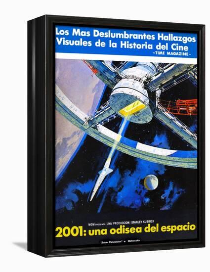 2001: a Space Odyssey, (AKA 2001: Una Odisea Del Espacio), Spanish Language Poster Art, 1968-null-Framed Stretched Canvas