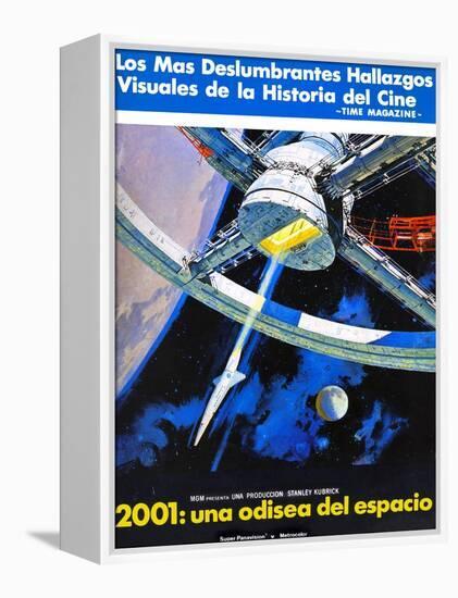 2001: a Space Odyssey, (AKA 2001: Una Odisea Del Espacio), Spanish Language Poster Art, 1968-null-Framed Stretched Canvas