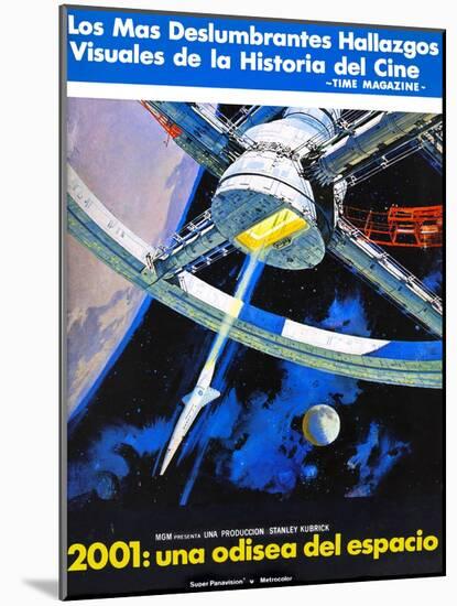 2001: a Space Odyssey, (AKA 2001: Una Odisea Del Espacio), Spanish Language Poster Art, 1968-null-Mounted Art Print