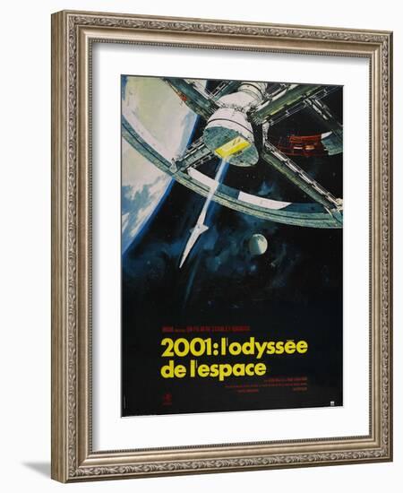 2001: A Space Odyssey, French Movie Poster, 1968-null-Framed Art Print