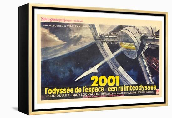 2001: A Space Odyssey, French Movie Poster, 1968-null-Framed Stretched Canvas