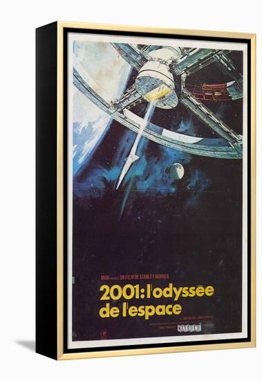 2001: A Space Odyssey, French Movie Poster, 1968-null-Framed Stretched Canvas