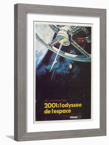 2001: A Space Odyssey, French Movie Poster, 1968-null-Framed Premium Giclee Print