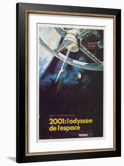 2001: A Space Odyssey, French Movie Poster, 1968-null-Framed Premium Giclee Print