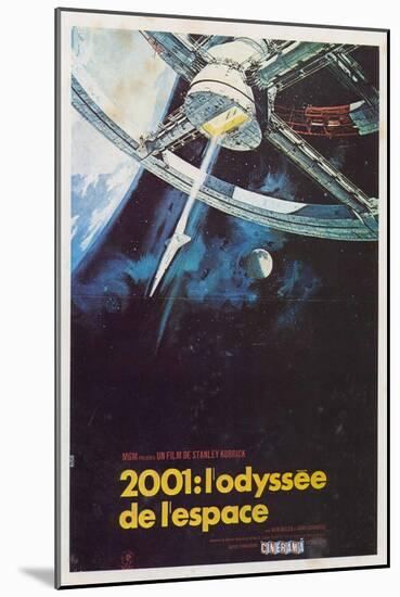 2001: A Space Odyssey, French Movie Poster, 1968-null-Mounted Art Print