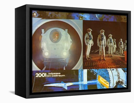 2001: A Space Odyssey, German Movie Poster, 1968-null-Framed Stretched Canvas