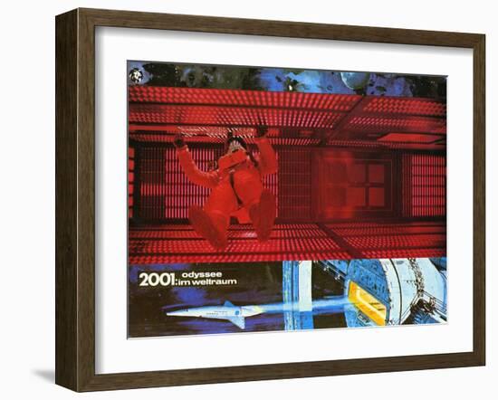 2001: A Space Odyssey, German Movie Poster, 1968-null-Framed Art Print