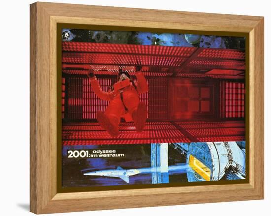 2001: A Space Odyssey, German Movie Poster, 1968-null-Framed Stretched Canvas