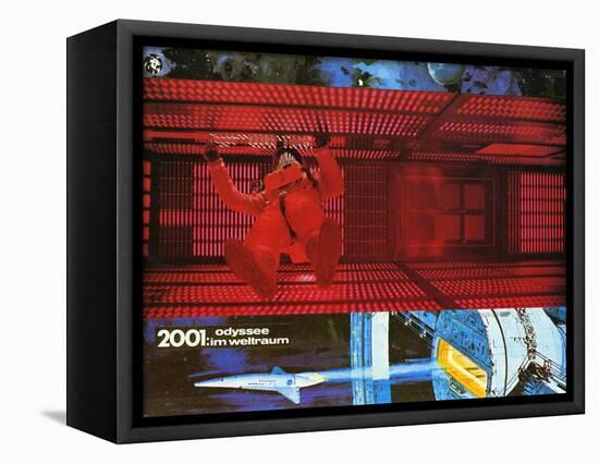 2001: A Space Odyssey, German Movie Poster, 1968-null-Framed Stretched Canvas