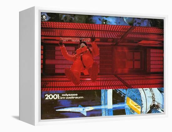 2001: A Space Odyssey, German Movie Poster, 1968-null-Framed Stretched Canvas