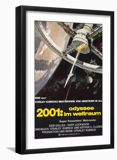 2001: A Space Odyssey, German Movie Poster, 1968-null-Framed Premium Giclee Print