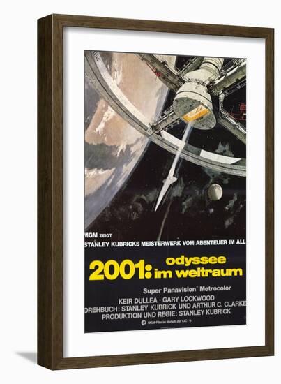 2001: A Space Odyssey, German Movie Poster, 1968-null-Framed Art Print