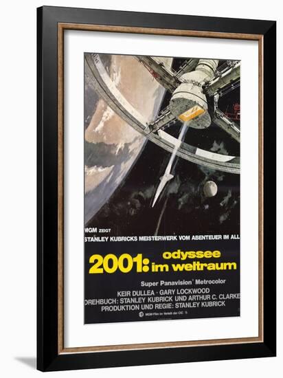 2001: A Space Odyssey, German Movie Poster, 1968-null-Framed Art Print