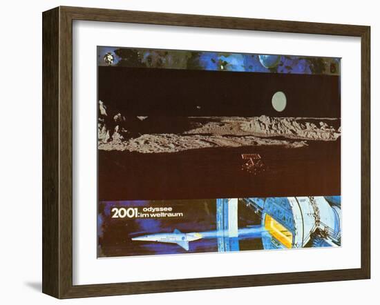 2001: A Space Odyssey, German Movie Poster, 1968-null-Framed Art Print