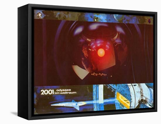 2001: A Space Odyssey, German Movie Poster, 1968-null-Framed Stretched Canvas