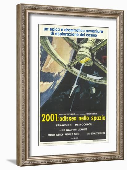 2001: A Space Odyssey, Italian Movie Poster, 1968-null-Framed Art Print