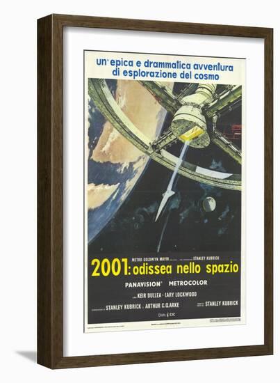 2001: A Space Odyssey, Italian Movie Poster, 1968-null-Framed Art Print