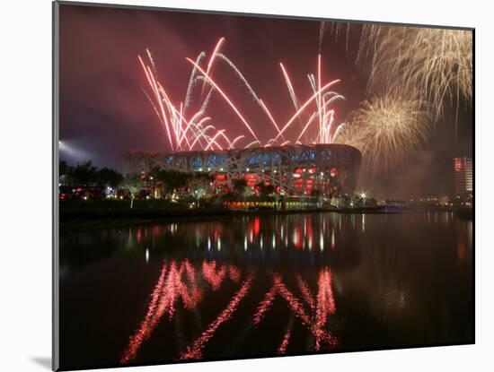 2008 Beijing Olympics Opening Ceremony, Bird's Nest, Beijing, China-null-Mounted Photographic Print