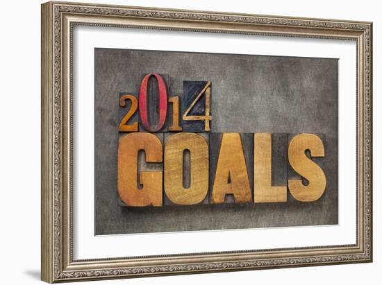 2014 Goals - New Year Resolution-PixelsAway-Framed Art Print