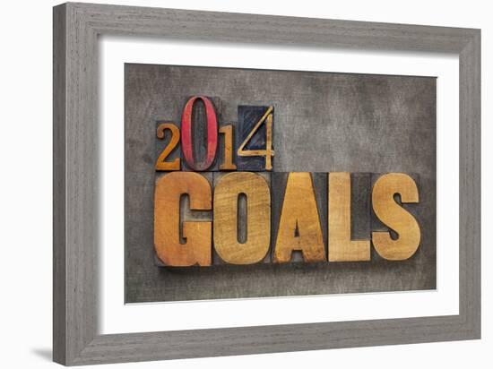 2014 Goals - New Year Resolution-PixelsAway-Framed Art Print