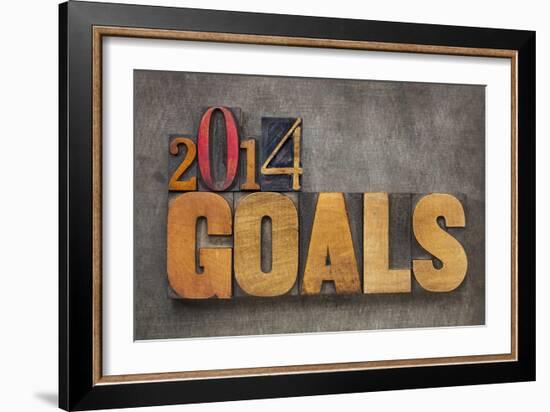 2014 Goals - New Year Resolution-PixelsAway-Framed Art Print