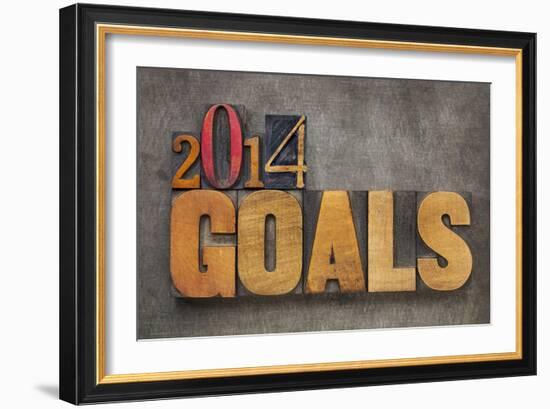 2014 Goals - New Year Resolution-PixelsAway-Framed Art Print