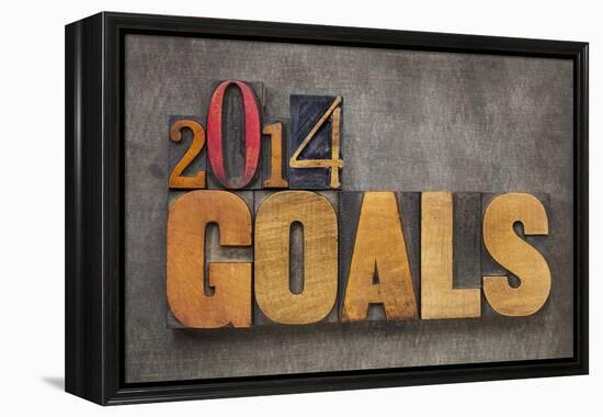 2014 Goals - New Year Resolution-PixelsAway-Framed Stretched Canvas