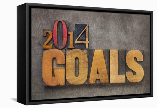 2014 Goals - New Year Resolution-PixelsAway-Framed Stretched Canvas