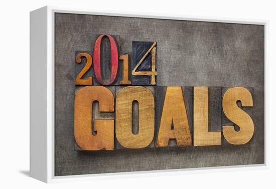 2014 Goals - New Year Resolution-PixelsAway-Framed Stretched Canvas