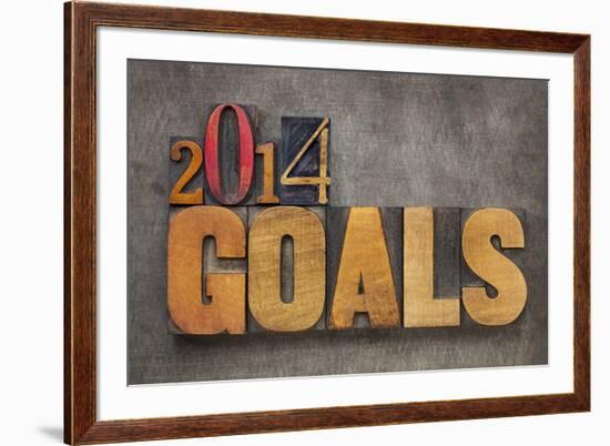 2014 Goals - New Year Resolution-PixelsAway-Framed Art Print