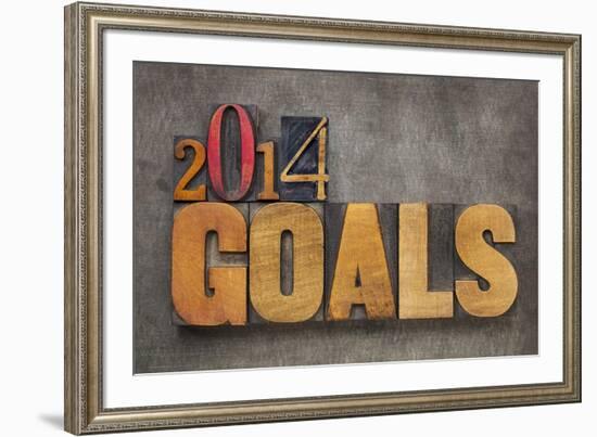 2014 Goals - New Year Resolution-PixelsAway-Framed Art Print