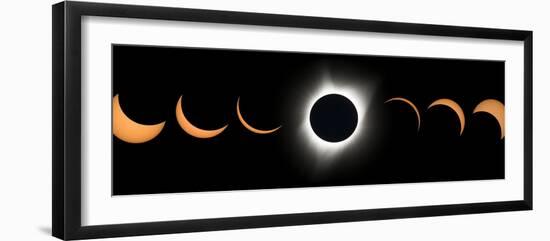 2017 Total Solar Eclipse, Composite Image--Framed Photographic Print