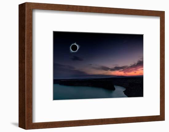 2018 total solar eclipse in Madras, Oregon over the Palisades State Park in path of totality-David Chang-Framed Photographic Print