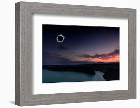 2018 total solar eclipse in Madras, Oregon over the Palisades State Park in path of totality-David Chang-Framed Photographic Print