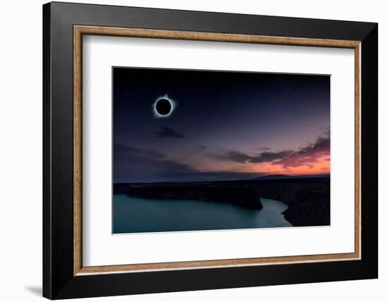 2018 total solar eclipse in Madras, Oregon over the Palisades State Park in path of totality-David Chang-Framed Photographic Print