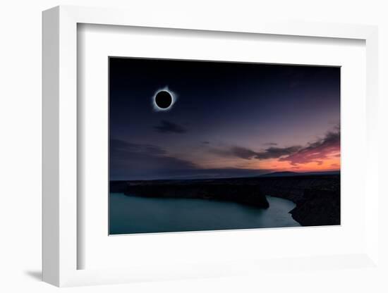 2018 total solar eclipse in Madras, Oregon over the Palisades State Park in path of totality-David Chang-Framed Photographic Print