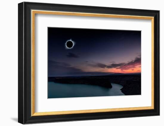 2018 total solar eclipse in Madras, Oregon over the Palisades State Park in path of totality-David Chang-Framed Photographic Print