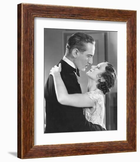 20ies Film Couple Embracing-null-Framed Art Print