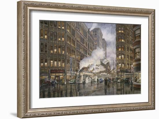 20Th Century Ltd. At Syracuse Ny, Washington And Wharf Sts., Ca. 1936-Stanton Manolakas-Framed Giclee Print